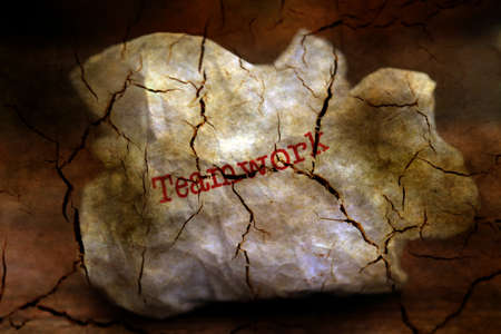Broken teamwork grunge concept