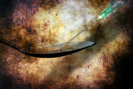 Syringe and drug grunge conceptの写真素材
