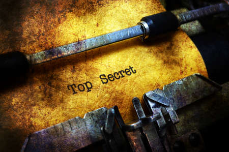 Top secret text on typewroterの写真素材