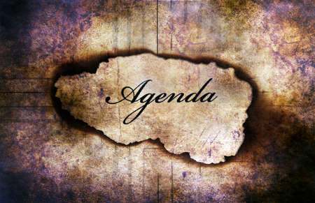 Agenda text on paper hole conceptの写真素材