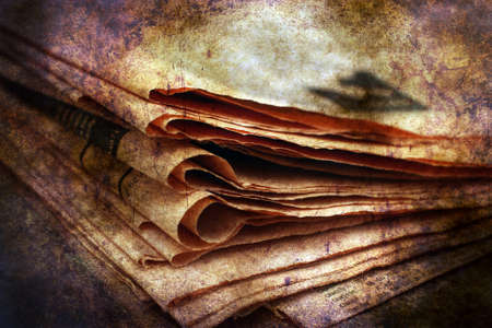Pile of newspaper grunge conceptの写真素材
