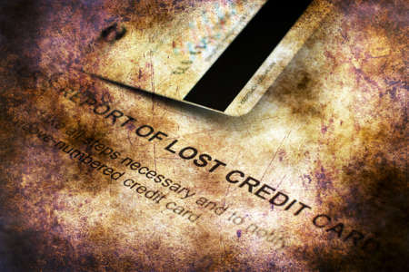 Report of lost credit card grunge conceptの写真素材