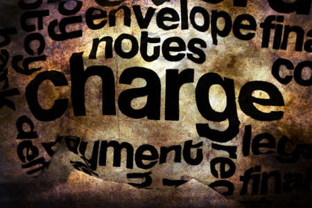 Charge text on crinkled paper grunge conceptの写真素材
