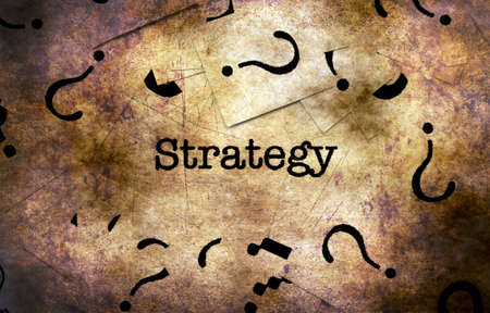 Strategy and question mark grunge conceptの写真素材