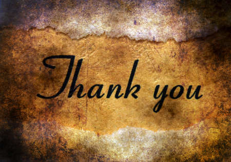 Thank you text on grunge backgroundの写真素材