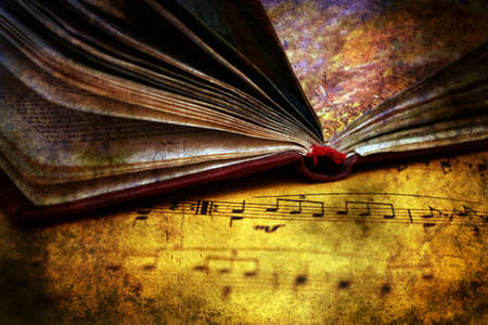 Music sheet and book grunge conceptの写真素材
