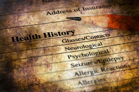 Health history form grunge conceptの写真素材