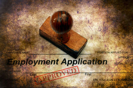 Employment application - approved grunge conceptの写真素材