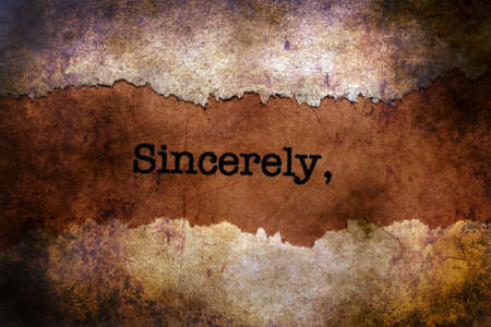 Sincerely text on torn paper conceptの写真素材
