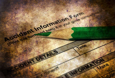 Accident information form grunge conceptの写真素材