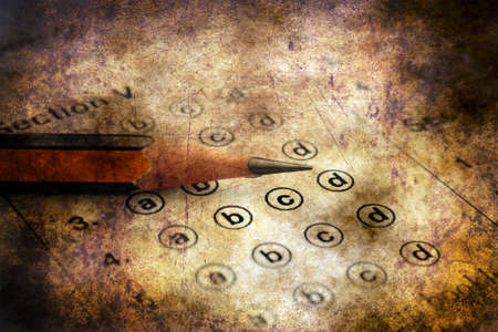 Answer sheet  grunge conceptの写真素材