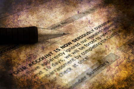 Account overdue  grunge conceptの写真素材