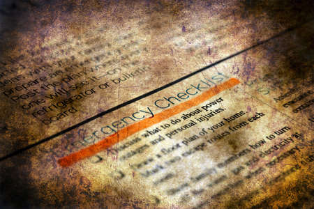 Emergency checklist grunge conceptの写真素材
