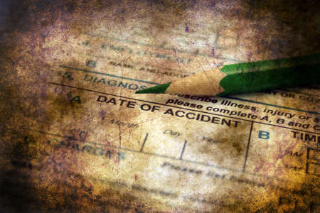 Health form - date of accident grunge conceptの写真素材