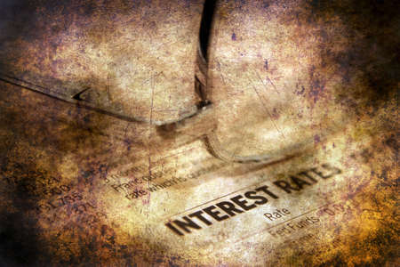 Interest rate report grunge conceptの写真素材