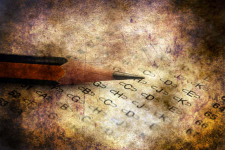 Answer sheet grunge conceptの写真素材