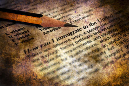 immigration form grunge conceptの写真素材