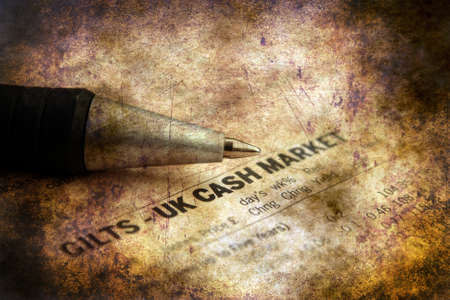 UK cash market grunge conceptの写真素材