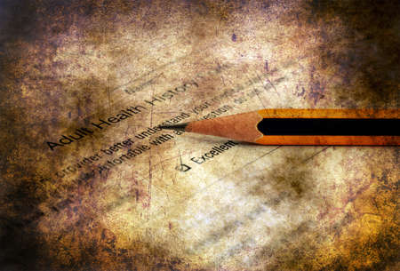 Health history form grunge conceptの写真素材