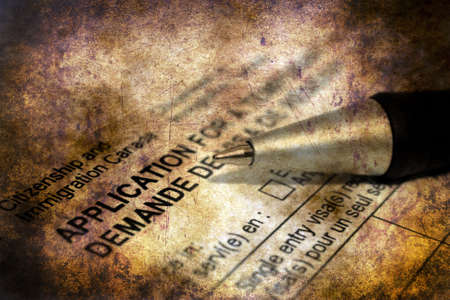 Immigration Canada form grunge conceptの写真素材