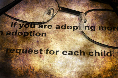 Adoption placement agreement grunge conceptの写真素材