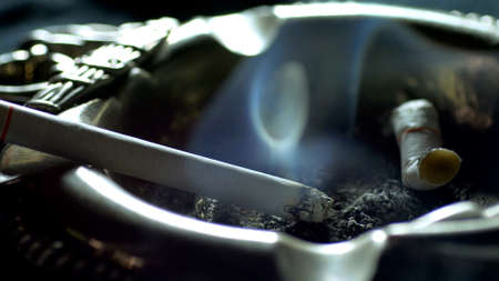 Cigarette Smoke Close Up-Shotの写真素材
