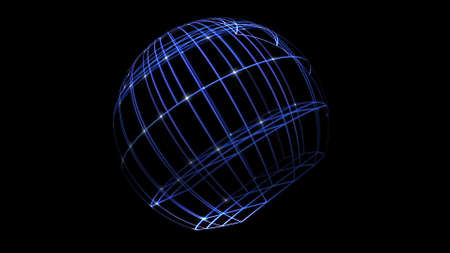 3D illustration of Sphere Cyber Space Networkの写真素材