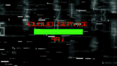 Cloud service progress bar on digital background