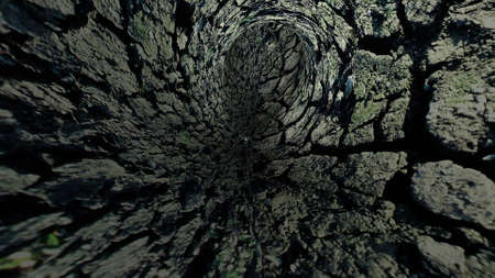 Falling Into A Deep Hole with cracks