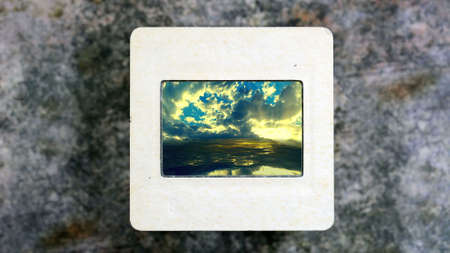 Stormy Clouds Over the Ocean on vintage slide film