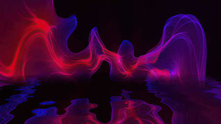 Abstract Digital Wave And Smoke Flowの写真素材