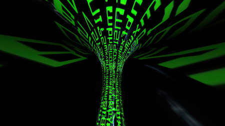 Driving through binary data tunnelの写真素材