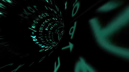 Driving through the binary data tunnelの写真素材