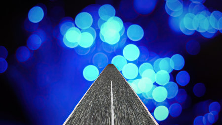Driving through the world of fiber opticsの写真素材