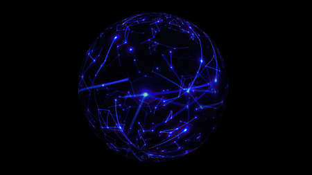 Connections concept on rotating sphereの写真素材