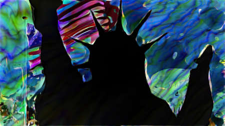 New York Statue of Liberty in a Pop Art Style Layoutの写真素材