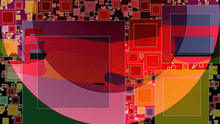 Artwork of abstract composition made with geometrical shapes and elementsの写真素材