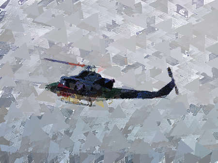 Artwork paint of military helicopterの写真素材