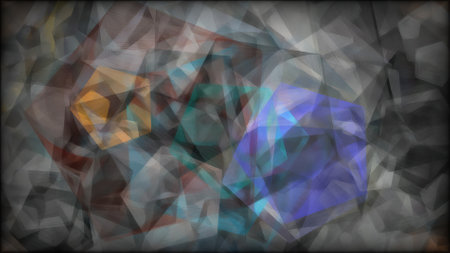 Cubes and triangles hand draw digital art