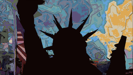 New York Statue of Liberty in a Pop Art Styleの写真素材