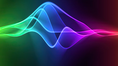 Wave line flowing rainbow color