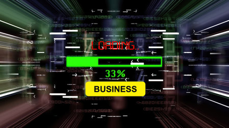 Business loading progress bar on the screen