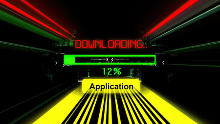 Application download progress bar on the screen