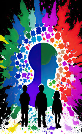 World autism awareness day.Autism spectrum disorders and neurodiversity awarenessの写真素材