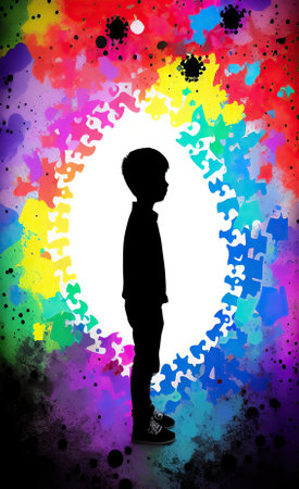 World autism awareness day.Autism spectrum disorders and neurodiversity awarenessの写真素材