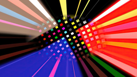 Colorful pixels on rotating sphere