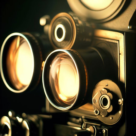 Close up of  vintage film cameraの写真素材