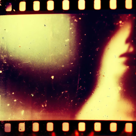 Dusty scratched and scanned old film grunge textureの写真素材