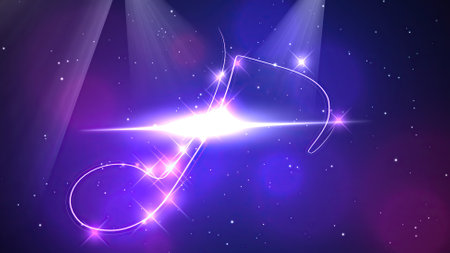 Shining Lights And  particles Backgroundの写真素材