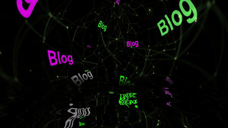 Blog text  background reflecting in waterの写真素材
